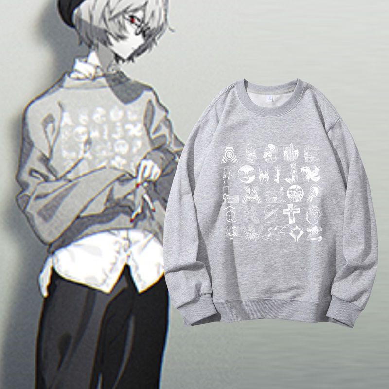 Evangelion Anime Merchandise - เสื้อสเวตเตอร์คอกลมแขนยาว Neon Genesis Evangelion ลายอาซึกะ เรย์