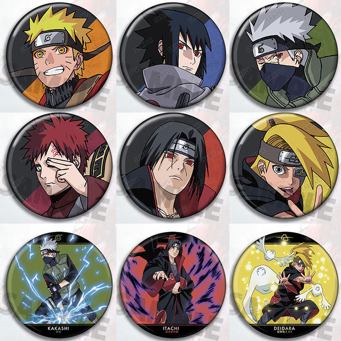 Anime Merchandise Naruto - ชุดเข็มกลัดอนิเมะนารูโตะ คาคาชิ ซาสึเกะ อิทาจิ เดอิดาระ กาอาระ