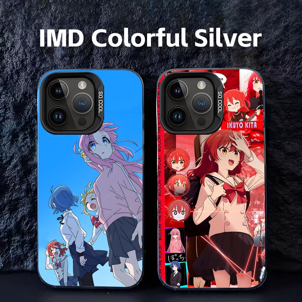 Phone Case Anime - เคสโทรศัพท์ลายอนิเมะ Cool Bocchi the Rock สีเงินหลากสีแบบ