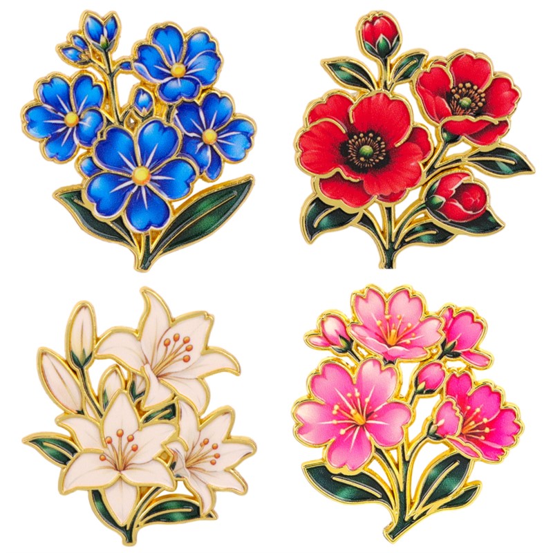 เข็มกลัดเคลือบสีสันสดใสลายดอกไ - Enamel Pin Set บทวิจารณ์และราคา